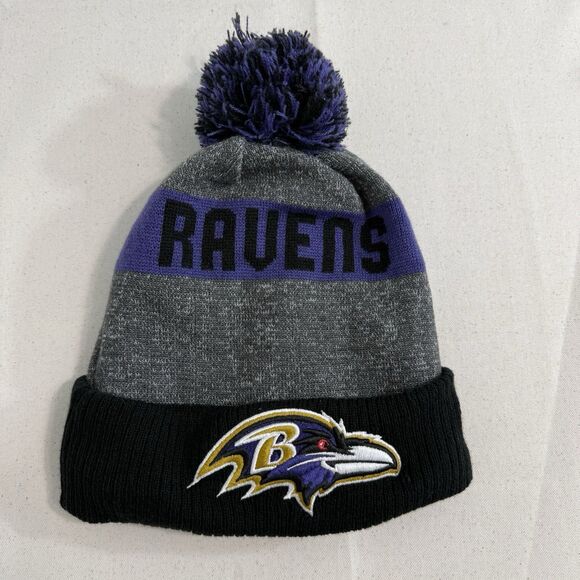 NFL Baltimore Ravens New Era Knit Beanie Hat Pom Official OSFM - Picture 1 of 5